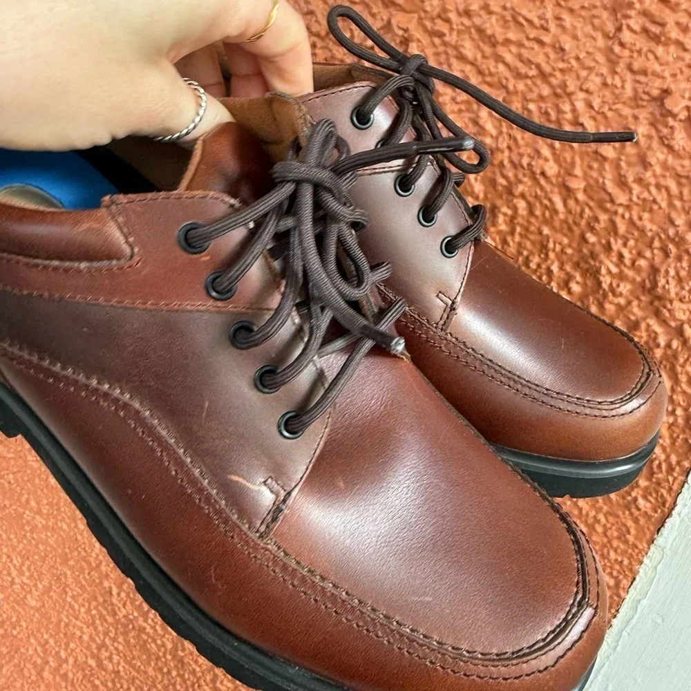 Men’s Instride Leather Dress Shoes Size 10.5 EUC Lace Up  Thick Sole